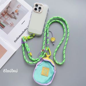 จี้กระเป๋าสตางค์เหรียญมินิลําลอง กระเป๋าสีสันสดใส Macaron กระเป๋าเป้สะพายหลังพวงกุญแจแบบพกพาแขวนกระเป๋า เชือกยาวกระโดดแนวทแยงสําหรับเล่นกีฬา