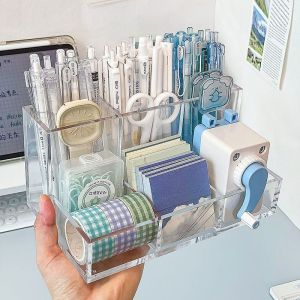 Transparent Acrylic Multifunction Pen Holder