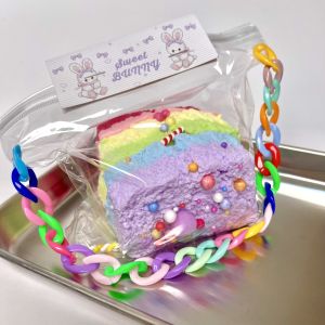 Pinch Le Super Thick Rainbow Three-Layer Thick Toast Mud Feeling DIY Decompression Artifact Edible Silicon Pinch Finished Product