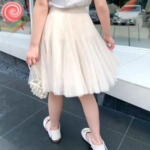 High-End Girls Fish Tail Short Soft Tulle Skirt Half Body Spring Summer Cotton Princess Style Pure Color Childrens Skirt