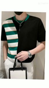 Áo thun áo thun nam tay ngắn phối màu độc lạ chất vải mềm mịn  không nhăn khôgn xù mặc thoải mái - H72