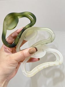 Mint Green Frosted Cloud Large Hair Claw Clip Stylish Versatile Shark Bite Hair Accessories Fashionable Hair Grips for Women