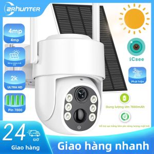 Camera Năng Lượng Mặt Trời WiFi 4MP 2K HD Với Chức Năng Xoay PTZ Camera IP Giám Sát Không Dây Tấm Pin Năng Lượng Mặt Trời Phát Hiện Chuyển Động PIR Bảo Vệ An Ninh Ngoài Trời