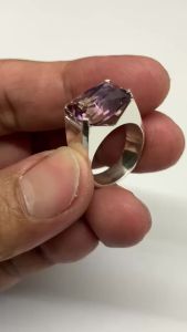 Special Cutting Amethrine with Silver 960 Handmade
