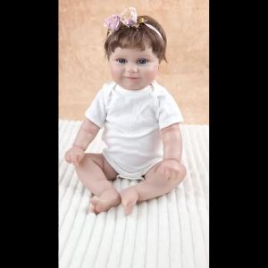 50CM Whole Silicone Vinyl Reborn Doll 20 Inch Girl Painted Newborn Baby Doll With Rooted Hair For Kids Christmas Gift