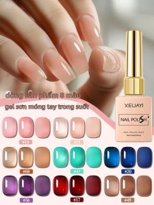 Bộ Gel Móng Tay Trong Suốt Màu Nude 1/8 Lọ Có Thể Ngâm Tẩy Sử Dụng Đèn UV/LED Bóng Tự Nhiên Bộ Dụng Cụ Làm Móng 15ml/lọ XEIJAYI Nail Art Gel