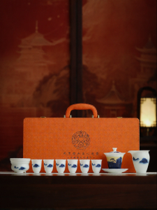 JIXIANSHENG | High-end Ice Jade Cloud Mountain Tri-Part Lid Tea Set