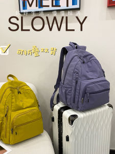 Túi Đeo Vai Đôi Ngoài Trời Đơn Giản Thiết Kế Khoét Sâu Dung Tích Lớn Màu Trơn Có Thể Gập Lại Đựng Máy Tính 15 Inch Túi Du Lịch