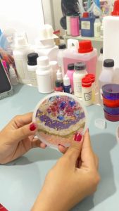 Cetakan Resin Coaster Hexagon Bulat Silicone Shape Mold Aksesoris Buatan Bahan Karet Elastis