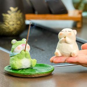 Good Luck Frog and Panda Incense Burner