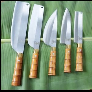 Bộ 5 dao nhà bếp B0 thép trắng không gỉ được rèn từ thép 420J2 của Nhật.