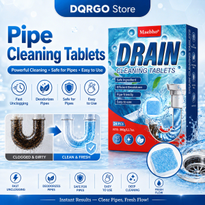 24PCS Pipe Cleaning Tablets Sink Drain Cleaner Fast Drain Unclogger & Deodorizer for Kitchen Sink and Bathroom Pipes