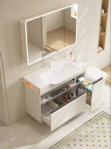 LANGXIANG | Narrow Edge Bathroom Vanity Sink Cabinet with Drawer and Pull-out Basket