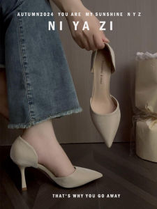 ฤดูร้อน รองเท้าส้นสูงกลวงออก ผู้หญิง ส้นบางเดินทางทุกวัน หลากหลาย เรียบง่าย รองเท้าทํางานไม่มีตุ่ม เรียบหรู รองเท้าเดี่ยวหัวแหลม