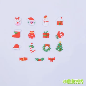 020 Christmas Season Series DIY Embroidery Patches Sticker/ Ironing decorate for Bags Clothes Notebooks Phone case Self-adhesive fabric Haberdashery