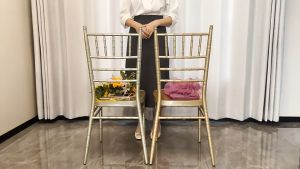 เก้าอี้อิเว้น เก้าอี้งานแต่ง ชิวารี เก้าอี้อิเว้น Chiavari Outdoor ชิวารีมีเบาะ เหล็กพ่นสี หรูหรา ทนทาน แถมเบาะฟรี