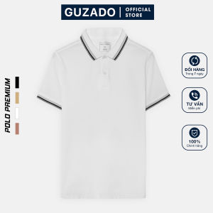 Áo Polo Nam GUZADO (4 màu) chất thun lạnh cao cấp ngắn tay phối sọc lịch lãm và sang trọng MPL2334