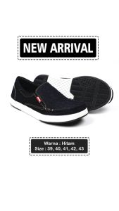 Sepatu Pria Casual Denim Working F-13 / Sepatu Slip On Pria Wanita Import