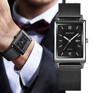 Fashion Calendar Sport Mens Wristwatch Luxury Business Golden Silver Stainless Steel Quartz Watches for Man Reloj De Hombre