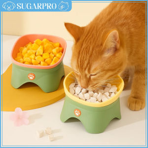 Easy To Clean Raised Design Tilted Cat Bowl Multifunctional Anti Spill Pet Bowl Portable Cats Feeder Pet Feeding