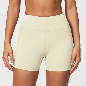 Womens High Waist Seamless Biker Shorts with Contour Panel Waistband Tummy Control Compression Yoga Shorts Squat Proof Gym Bott