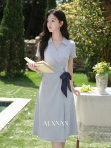 Đầm Dài Elegent Màu Xanh Cho Người Đi Làm