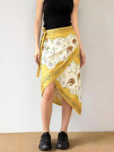 MANMI | French Vintage Irregular Print Midi Skirt
