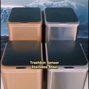 Tempat Sampah Sensor Tangan Otomatis Stainless Steel Desain Modern Anti Karat dan Tahan Air