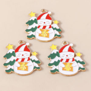 10ชิ้นใหม่เคลือบคริสมาสต์เสน่ห์เบียร์ระฆังตุ๊กตาหิมะซานตาคลอสจี้สำหรับ DIY สร้อยคอต่างหูเครื่องประดับทำ