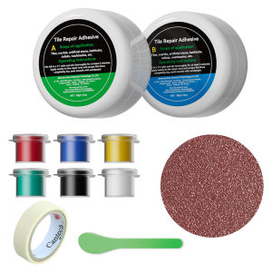 ชุดซ่อมแซมกระเบื้อง ชุดซ่อมแซมหินอ่อน ชุดซ่อมรอยแตกในกระเบื้องหิน ยาซ่อมกระเบื้องเซรามิกสำหรับรอยแตก รู รอยหัก รอยขีดข่วน และรอยบุบ