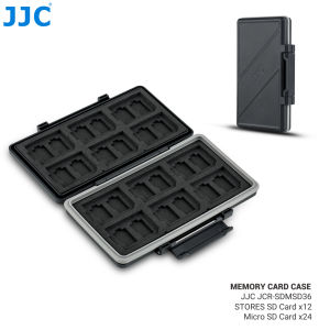 JJC 36 Slots Memory Card SD Card Case Wallet Holder For 24 TF Micro SD MSD TF+12 SD SDXC SDHC Card Organizer Storage Box Keeper