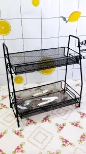 Spice Rack Organizer Countertop Storage Shelf 2-Tier Spice Rack Stand Kitchen Removable KMV Trading