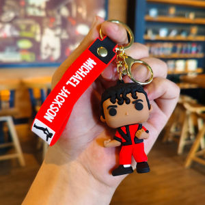 Bandai | 2026 Michael Jackson Keychain Classic Dance King Pendant Key Ring Fashion Singer Key Chain Creative Gift for Men Women