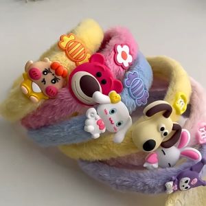 SHOPHOME Bando Karakter Anak Perempuan Lucu Bandana PomPom Bulu Aksesoris Rambut Wanita Korea BND18