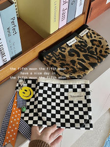 กระเป๋าใส่เครื่องมือช่างผ้าแคนวาส TheFifthMoon สไตล์ลำลอง ลายเสือดาว กางเกงขาสั้นลายทิศทาง กระเป๋าใส่เครื่องประดับ