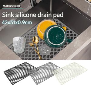 Kitchen Durable Silicone Sink Drainage Mat MultipurposeNo n-Slip Soaking Pad Hollow Silicone Sink MatDish Drying Pad