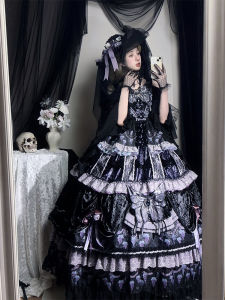 Elegant Long JSK Lolita Dress by Sakura Love Original Heavy Work ClA Style from Evening Estate No More Sales Pink Color