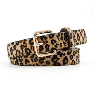 Fashionable leopard print pin buckle belt decorative waist-cinching personalized Korean style versatile belt Tahan lama