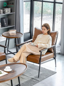 Retro Style Solid Wood Tiger Chair Home Use Villa Reception Double Person Lazy Sofa Window Seat Popular Internet Red Couch