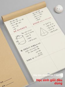 MONLEYTA | Sổ tay giải toán dày cho học sinh tiểu học Trang tính toán trắng Rèm ngăn Phân vùng Sổ tay kiểm tra lô đề dành cho sinh viên đại học