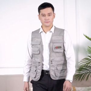 พร้อมส่ง เสื้อกั๊กแขนกุด แฟชั่นหลายกระเป๋าเสื้อกั๊กยุทธวิธี เสื้อกั๊กมอเตอร์ไซค์  เสื้อกั๊กตกปลากลางแจ้ง เสื้อกั๊กแฟชั่นของผู้ชาย