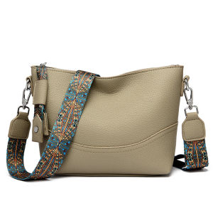 High-End Leather Bucket Bag Womens Large Capacity Single Shoulder Crossbody Bag Soft Leather City Simple Style Fashion Bag