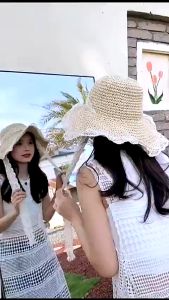 Mũ cói nữ đi biển vành rộng nón thời trang cao cấp có dây buộc đội chụp ảnh đẹp lung linh