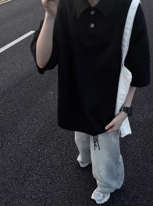 Áo Thun Polo Tay Ngắn Màu Trắng Cleanfit Dành Cho Nam Mùa Hè Thời Trang Thương Hiệu Trẻ Trung Dáng Rộng Thường Ngày Polyester