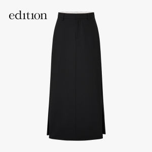 Womens Long A-Line Wool Suit Skirt Spring 2025 Edition Loose Fit Natural Waist Polyester Blend Pure Color Fashionable