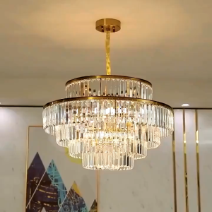Luxury Lighting Crystal Chandelier for Living Room Hanging Light Fixture Gold Lamp Bedroom
