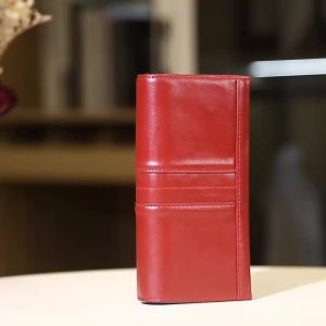 Womens Clutch Bag Genuine Leather Wallets Fashion Female Cell Phone Purse RFID Blocking Credit Card Holder with Zipper Pocket