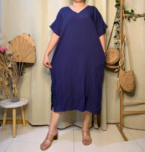 L TO 2XL BEVERLY DRESS WITH SLIT WITH SIDE POCKET
