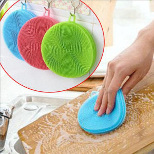 Silicone Cleaning Brushes Multifunction Silicone Dish Bowl Soft Silicone Scouring Pad Washing Sponge Dish Bowl Pot Cleaner Washing Tool Easy to clean Kitchen Cleaner Tools Kitchen Accessories