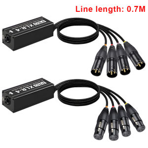 1Pair 4-Channel 3-Pin XLR Or 6.3Mm Audio And DMX Over Network Cable Extender DMX512 Network Signal Extender Male+ Female